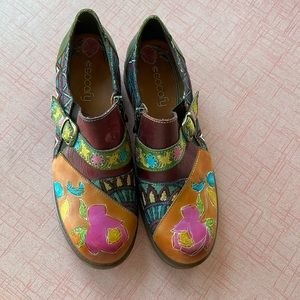 Socofy leather boho clogs size 39